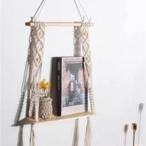Handcrafted Macrame Wall Hanging Shelf - Cream